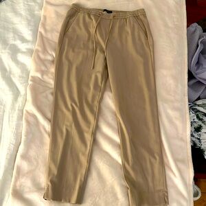 Banana Republic tan draw-string work pants.